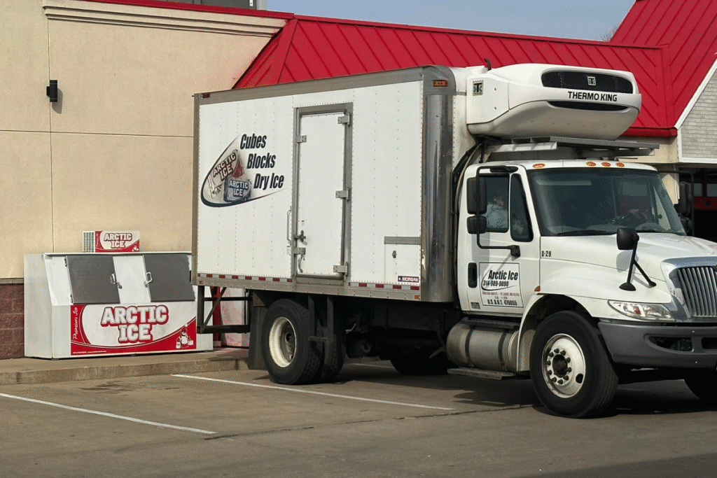 Ice Delivery Truck At Store