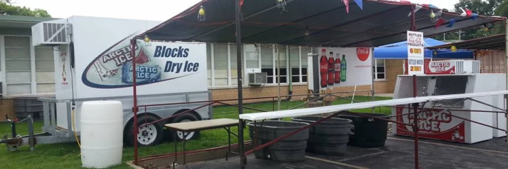 Ice Delivery For Events With Merchandiser and Trailer